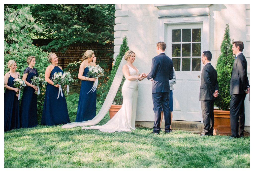 Bride and Groom Wedding Ceremony at William Paca House in Annapolis Maryland - Manda Weaver Film Wedding Photographer