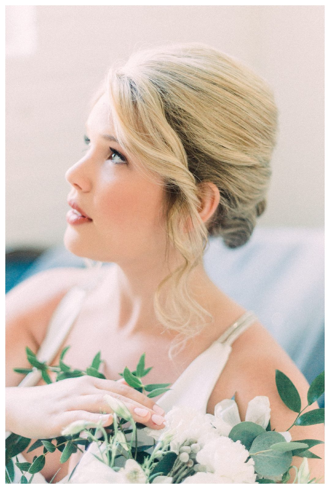 Bride Hair and Makeup Portrait at William Paca House in Annapolis Maryland - Manda Weaver Film Wedding Photographer