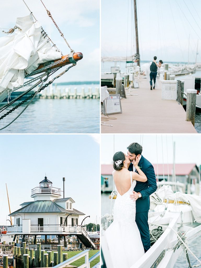 Bride and Groom - Classic St Michaels Waterfront Maryland Wedding @ The Chesapeake Bay Maritime Museum Classic and 